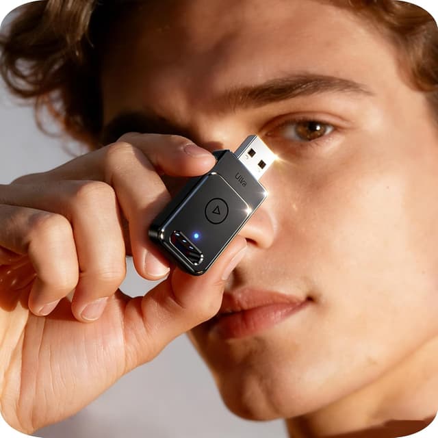 Detalle de Cleviton Wireless CarPlay Adapter für Apple CarPlay, kabellose Verbindung per Plug&Play (3× Auto-Verbindung), USB A/C, Schwarz