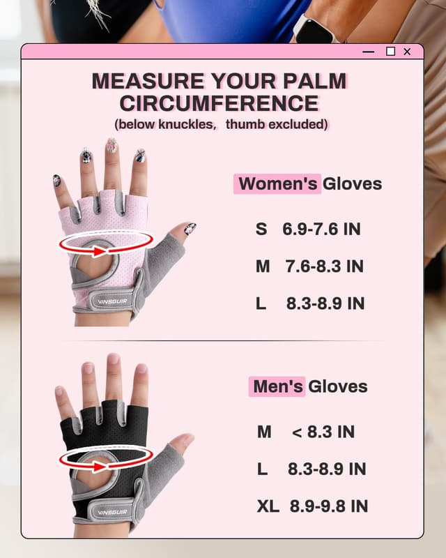 Thumbnail 6 de VINSGUIR Workout Gloves for Gym — Breathable Grip