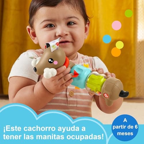 Detalle de Fisher-Price Perrito de actividades con sonidos y giros (HTW91) para bebés a partir de 6 meses