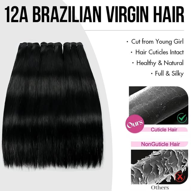 Detalle 2 de 12A Human Hair Extensions, 16-22 Inch
