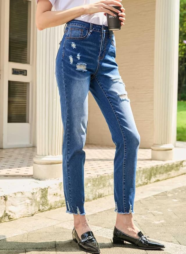 Detalle 1 de EVALESS High Waisted Tummy Control Jeans