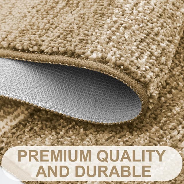 Detalle 2 de Homaxy indoor door mat (50 x 80 cm, beige) – machine-washable, non-slip entrance rug