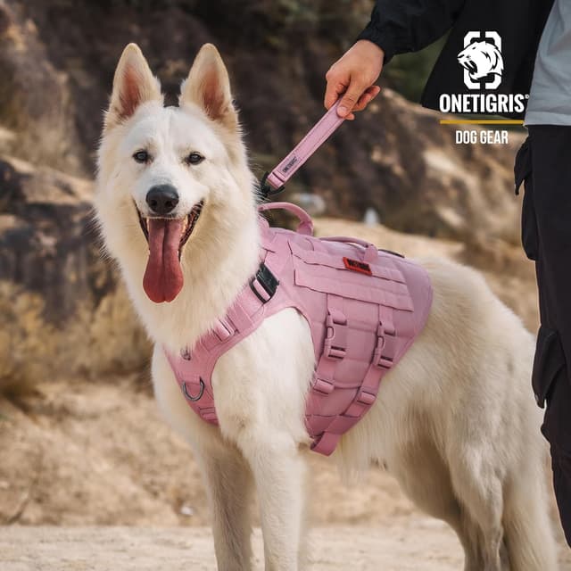 Thumbnail 6 de OneTigris Bolt Kurzführer Hund 30 cm – Hundeleine kurz mit Tiger-Zahn Metallclip & weicher Polsterung, reflektierendes Nylon (Rosa)