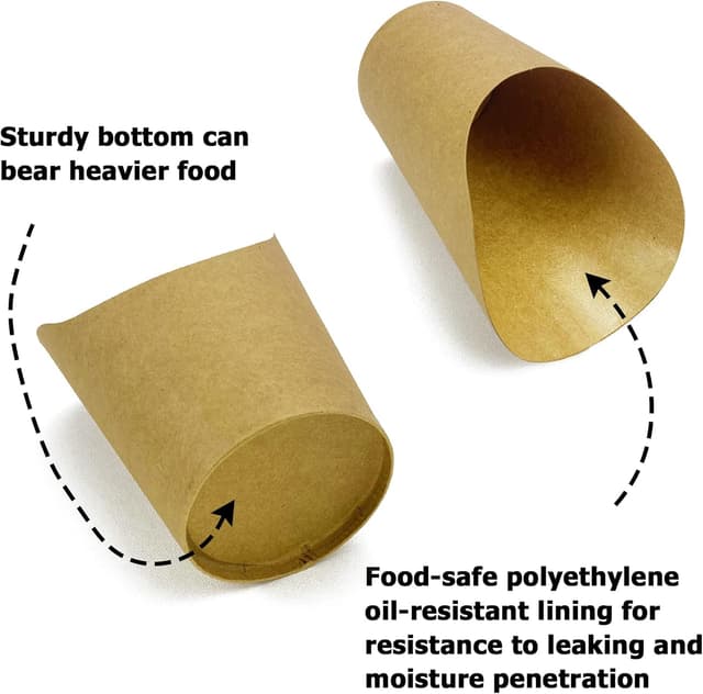 Detalle de CAMKYDE 50-Pack 12oz French Fries Holder Cups (Disposable Paper Fry Cups) for Parties & Charcuterie