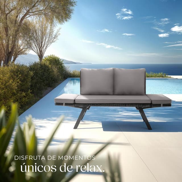 Thumbnail 1 de TecTake Sofa Exterior 2 en 1 poliratán