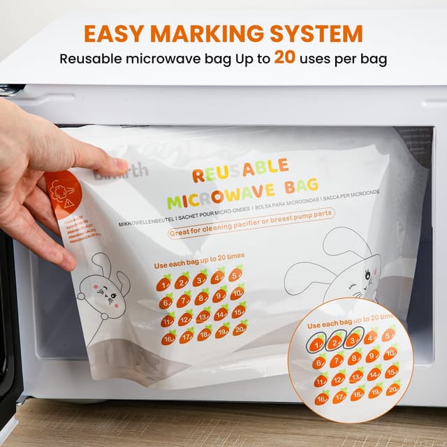 Detalle 2 de Bimirth Microwave Steriliser Bags 16 pack