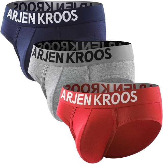 Detalle de Arjen Kroos men’s briefs in natural cotton (3-pack) with low-rise fit and soft stretch