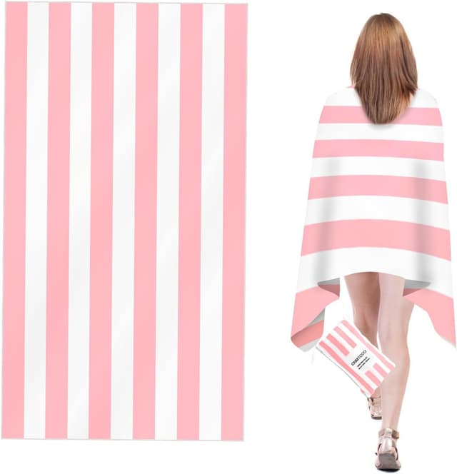 Detalle de CNMTCCO Large Beach Towel 160x90cm Light Pink