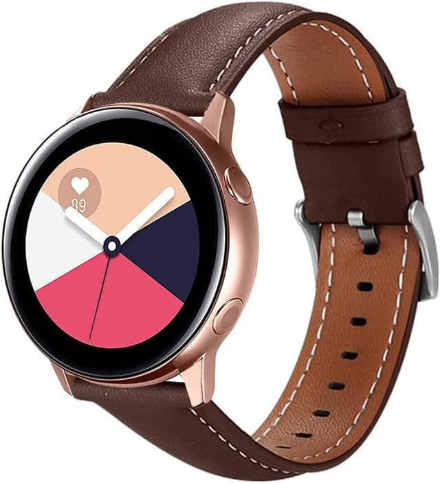 Detalle de BYISYUE 20mm Leather Watch Strap for Polar Ignite 3 / Ignite 2 / Ignite / Pacer / Unite & Withings ScanWatch 2 42mm