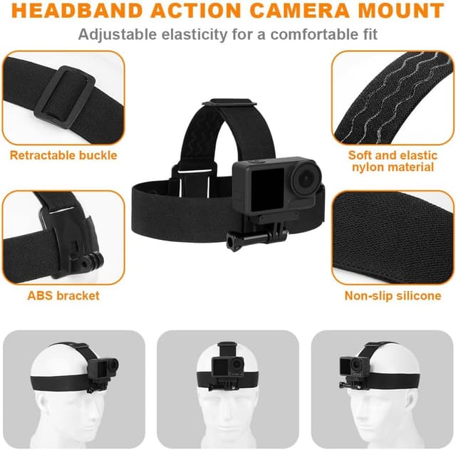 Detalle 1 de Adiwo Action Kamera Brustgurt Halterung Kit (Brust- & Kopfhalterung) – Zubehör für GoPro & DJI Action