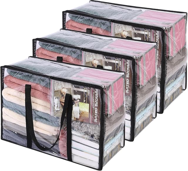 Detalle de Vieshful 3 Pack Clear Comforter Storage Bag