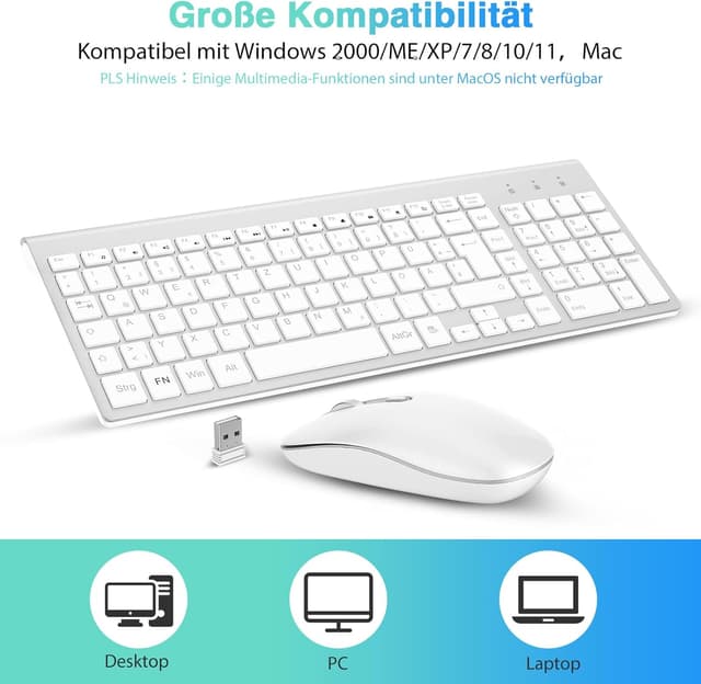 Detalle 2 de cimetech Tastatur Maus Set 2,4G Kabellos