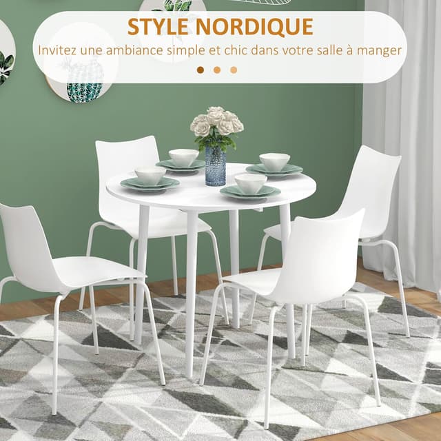 Thumbnail 4 de HOMCOM Table à Manger Pliante Ø89 cm