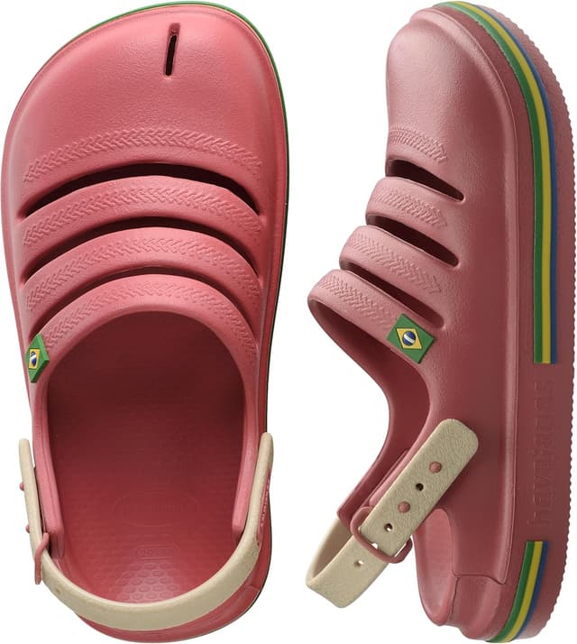 Detalle de Havaianas Kids Clog Brasil — sabots unisexes enfant, couleur séquoia