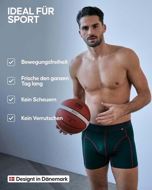 Thumbnail 2 de DANISH ENDURANCE 3er Pack Sport Boxershorts Herren für Athleten