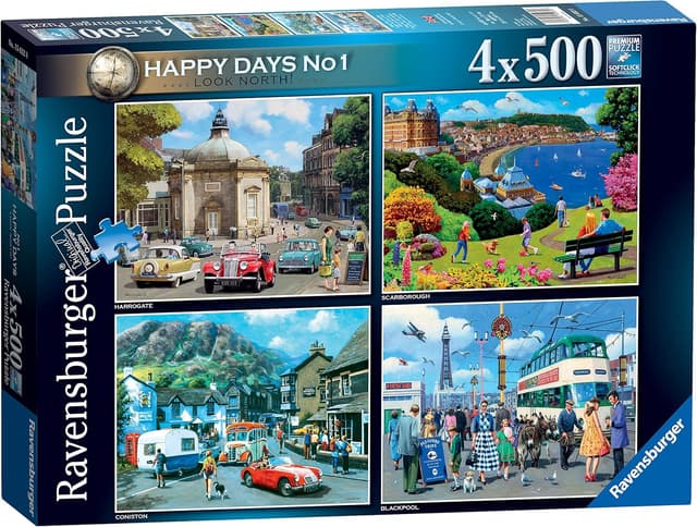 Detalle de Ravensburger Happy Days Collection No.1 “Look North” 4x 500-Piece Jigsaw Puzzle (Age 10+)