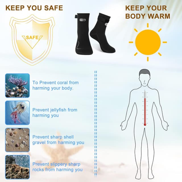 Detalle de Gimilife 3mm neoprene swimming socks