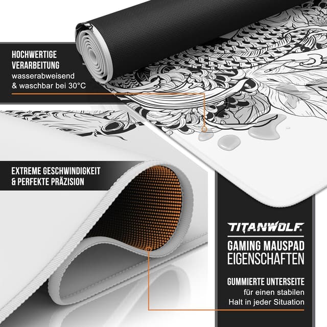 Thumbnail 2 de TITANWOLF XXL Speed Mauspad 900 x 400 mm