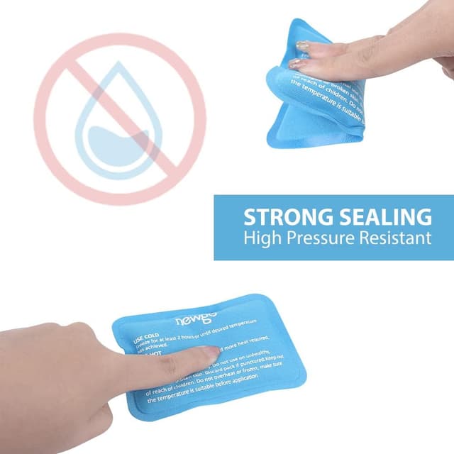 Detalle de NEWGO reusable ice pack set (6 gel packs) for injuries, swelling, headaches and facial pain