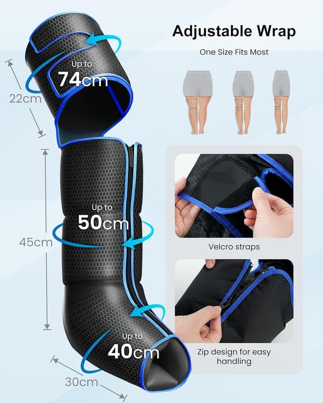 Detalle 1 de COMFIER Appareil de massage jambes, 6 modes, chaleur, ⚙