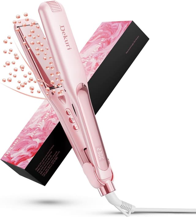 Detalle de Dekuri Glätteisen 42 mm mit wasserbasierter Keramikbeschichtung, 120–230 °C (rosa)