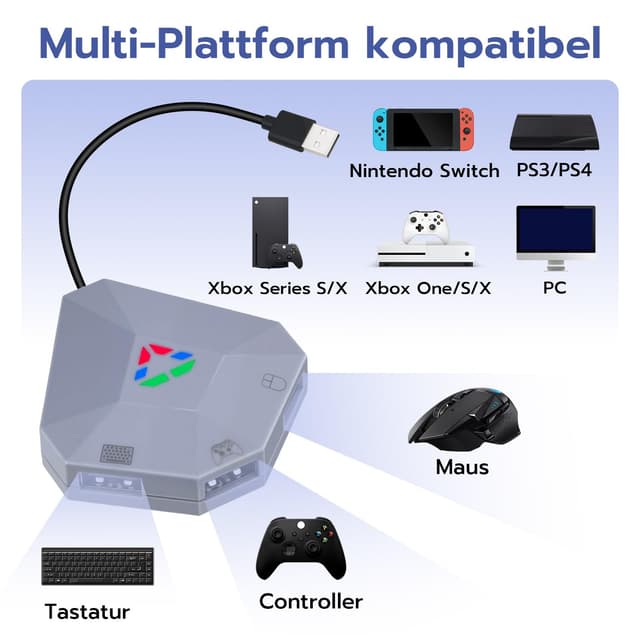 Detalle 2 de Wigearss Adapter Maus Tastatur Konverter für Switch