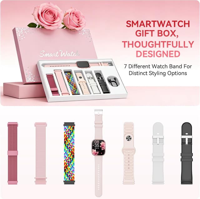 Detalle de Mingtawn 7 1.83" HD Smart Watch with Interchangeable Bands, Bluetooth Call & Health Monitoring