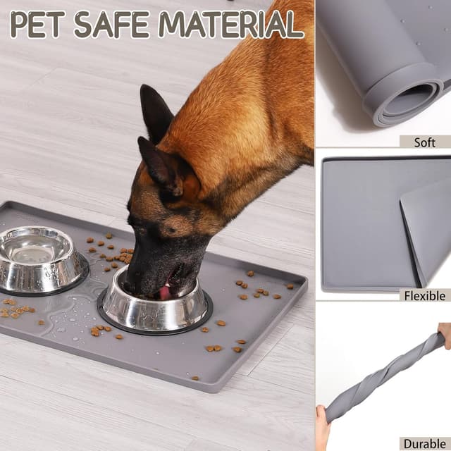 Thumbnail 4 de MateeyLife Silicone Cat & Dog Food Mat 24 x 16in