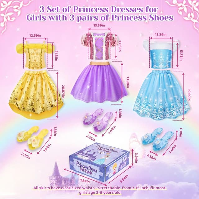 Thumbnail 5 de Meland Princess Dress Up for Girls 3-6