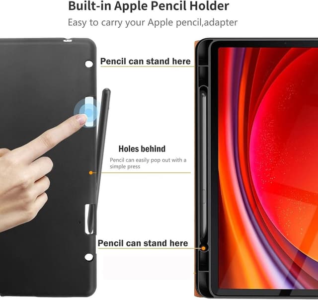 Detalle 2 de NANRUIL Lederhülle für Samsung Galaxy Tab S6 Lite 10,4" (2020/2022/2024) – mit S‑Pen-Halter & Auto Wake/Sleep, Khaki