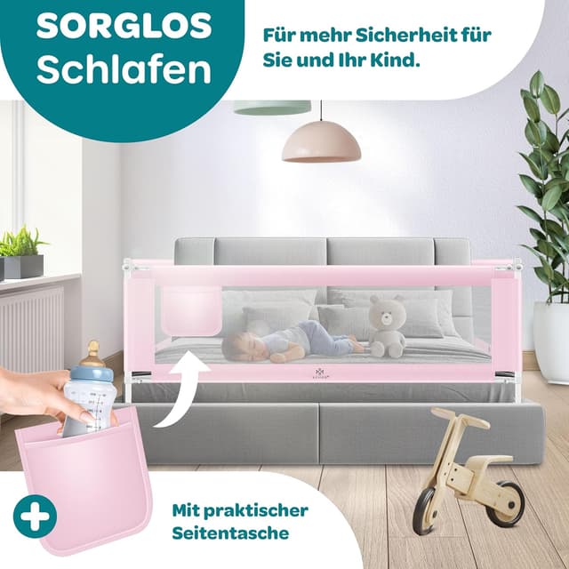 Thumbnail 5 de KESSER® Bettschutzgitter 180 cm Höhe 72–96 cm