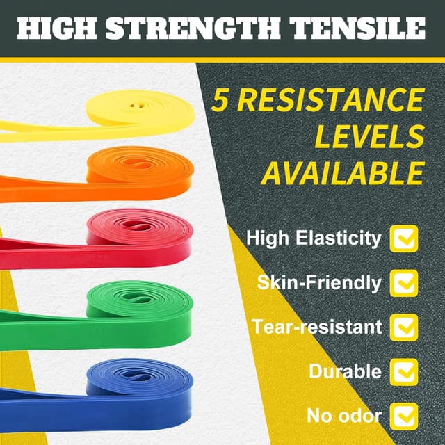 Detalle 2 de Exercise Bands Resistance Bands set for home workouts ๐