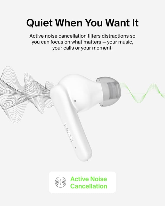 Detalle 2 de Belkin SoundForm Rhythm ANC Earbuds