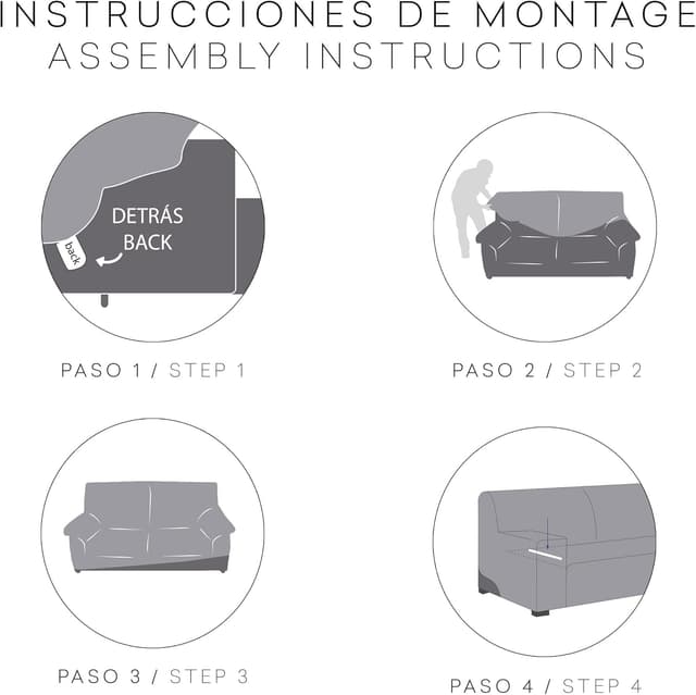 Thumbnail 4 de Eysa Luz funda sofá elástica 3+1+1 Antracita