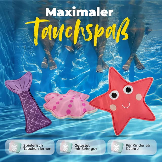 Detalle de KIDVERSE Tauchtiere für Kinder (Ocean Magic Pink) – Neopren-Tauchspielzeug fürs Pool-Tauchen