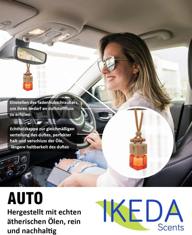 Detalle de Auto Duft Lufterfrischer als Duftbaum mit Aufhänger – Duftspender gegen Gerüche für den Innenraum