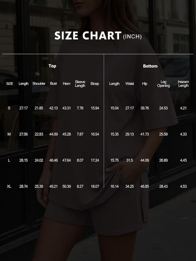 Thumbnail 6 de LILLUSORY Summer Lounge Wear Sets for Women: oversized T-shirt and shorts co-ord with pockets