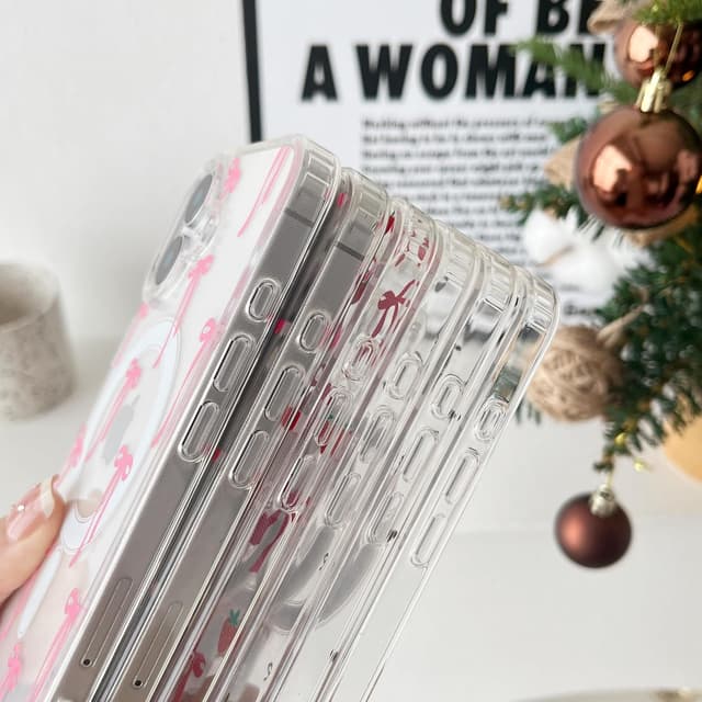 Thumbnail 6 de ZTOFERA Magnetische Schutzhülle für iPhone 17 (6,3") – transparentes TPU mit Schleife & Kirschen-Muster