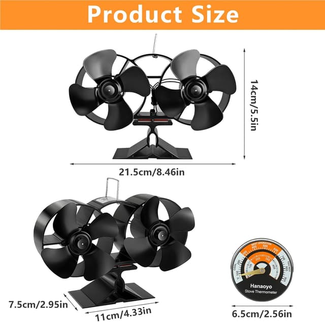Thumbnail 4 de Hanaoyo Stove Fan double‑motor heat‑powered fan