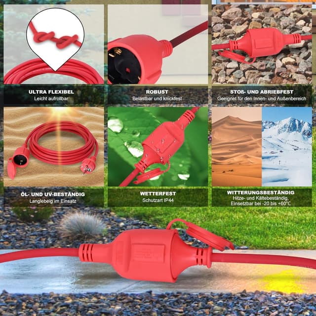 Detalle 2 de YIDE Verlängerungskabel 4 m Outdoor, 3G1,5