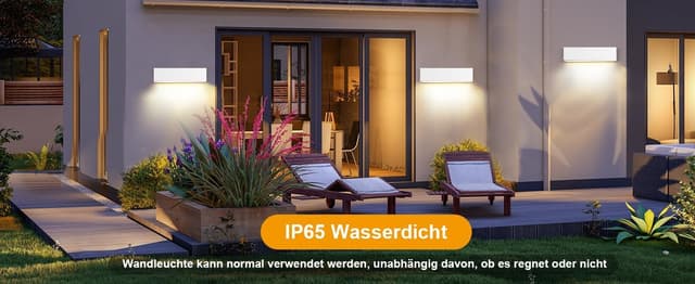 Thumbnail 6 de Applique mural LED Cwycfw 18 W blanc chaud 3000 K, 30 cm, étanche IP65