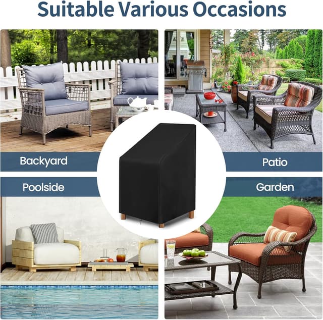 Thumbnail 4 de GARPROVM Funda para Sillas Apilables 🌧️ 64x64x120cm