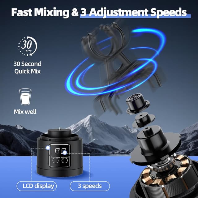 Thumbnail 2 de RUIHANDA Electric Protein Shaker Bottle 700ml (BPA-free) with USB-C Rechargeable Mixer