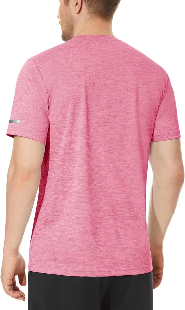 Detalle de KEFITEVD men’s quick-dry short-sleeve sport T-shirt (reflective armbands)