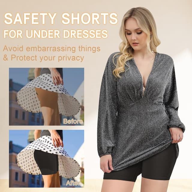 Detalle de Reamphy Damen Radlerhose Shorts (3er Pack) – nahtlose Anti-Scheuer Unterhose für Kleid, Yoga & Fitness