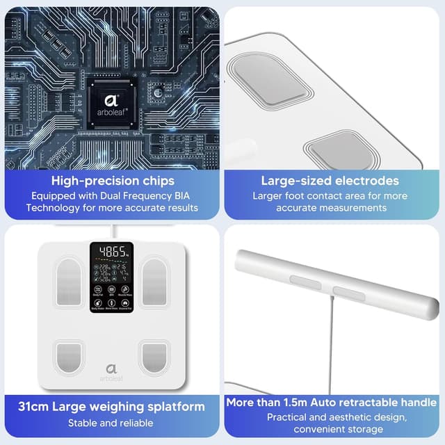 Thumbnail 6 de arboleaf Smart Scale 8-electrode body composition scale (8 user profiles, Bluetooth, 180kg/400lb)