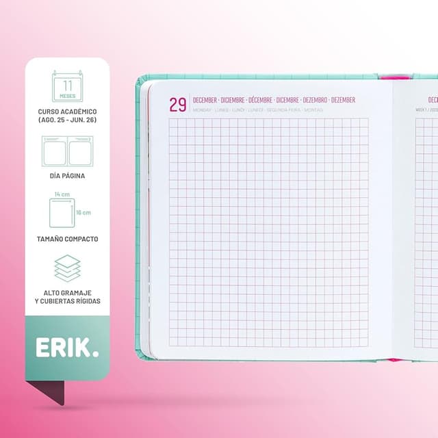 Detalle 2 de Grupo Erik Agenda Escolar 2025 Día por Página, con pegatinas