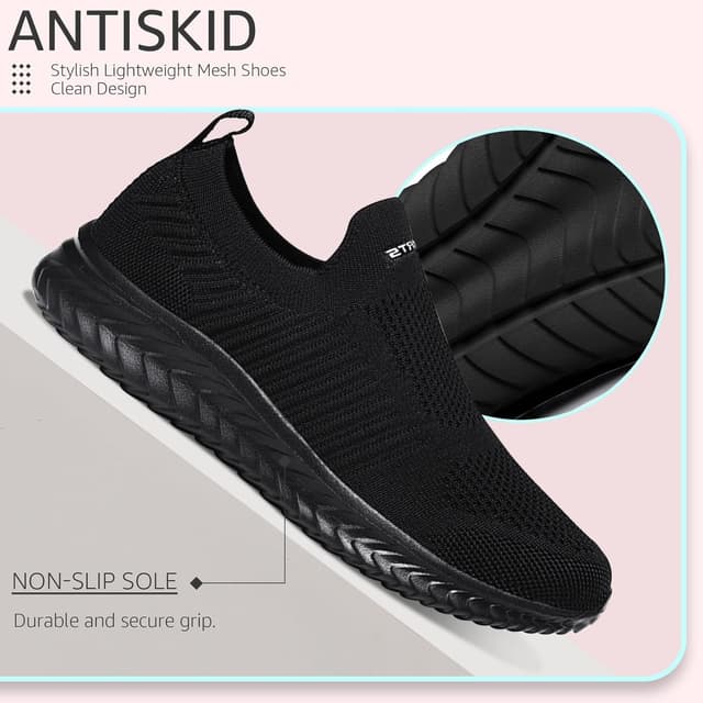 Detalle de Baskets femme respirantes à enfiler (slip-on) semelle antidérapante