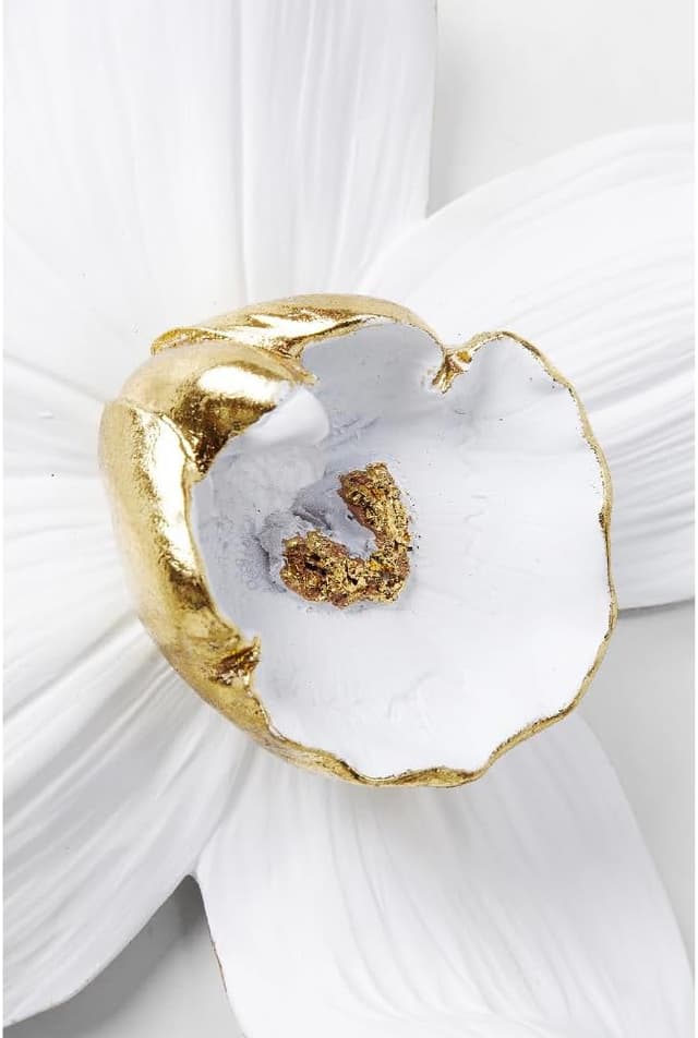 Detalle 2 de Kare Décoration murale Orchid Blanc/Or (motif fleur) en résine synthétique, format XL