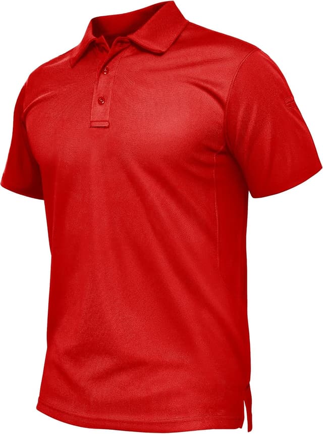 Detalle de TACVASEN Men’s Performance Polo Shirts (Short Sleeve, Quick-Dry Pique Jersey)